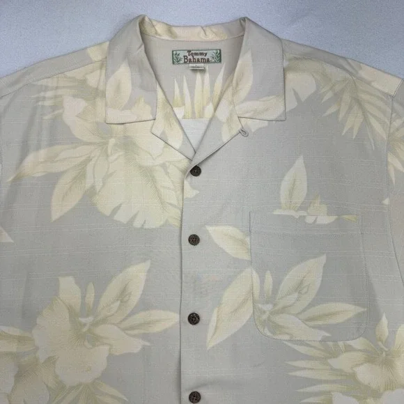 Tommy Bahama Hawaiian Shirt Mens Large Floral Aloha 100% Silk Short Sleeve - Picture 2 of 8